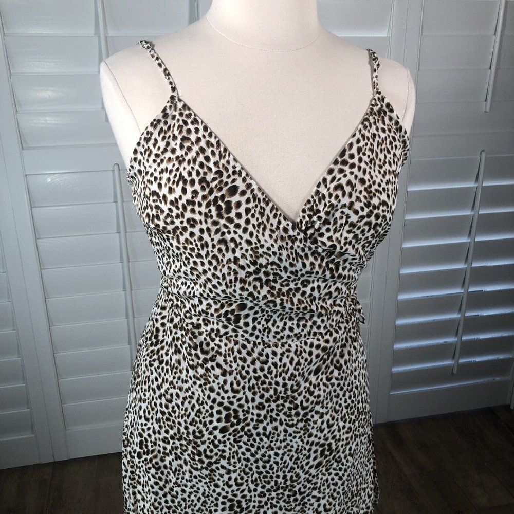 CBrand Strappy Leopard Print Wrap Dress XXL Hi Lo Plus Sexy Night Out Adjustable - Picture 5 of 12